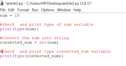 Convert Integer to String in Python Using str() function
