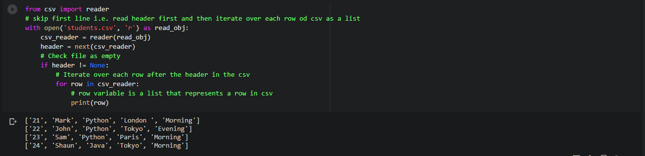 Python Read A CSV File Line By Line With Or Without Header Python Programs