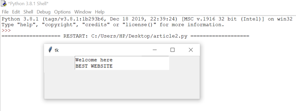 Python GUI Programming With Tkinter - Python Programs