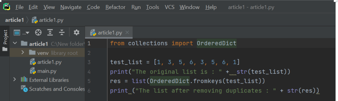 Using collections.OrderedDict.fromkeys()