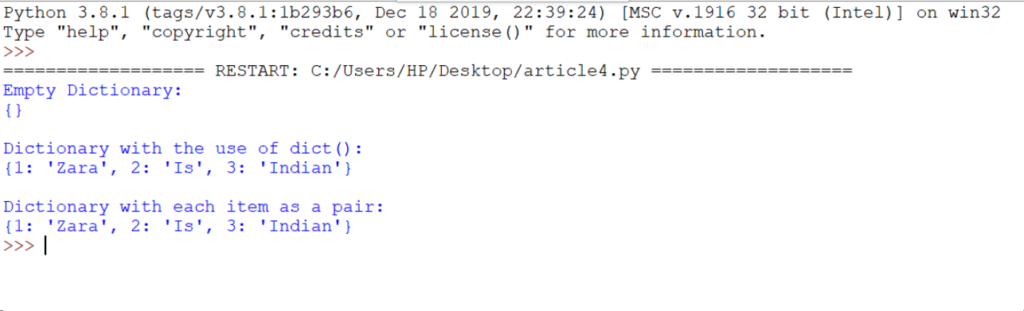 Dictionaries in Python - Python Programs