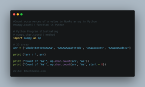 numpy.count() function in python