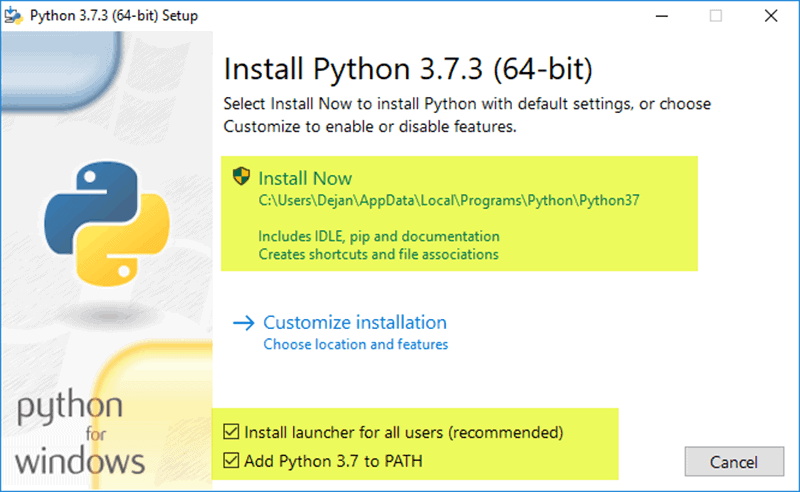 Install Python in windows OS