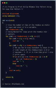 Python Program to Print Hollow Rhombus Star Pattern - Python Programs