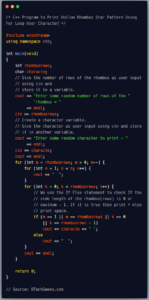 Python Program to Print Hollow Rhombus Star Pattern - Python Programs