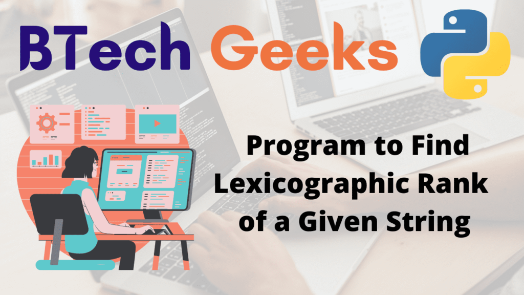 Program to Find Lexicographic Rank of a Given String