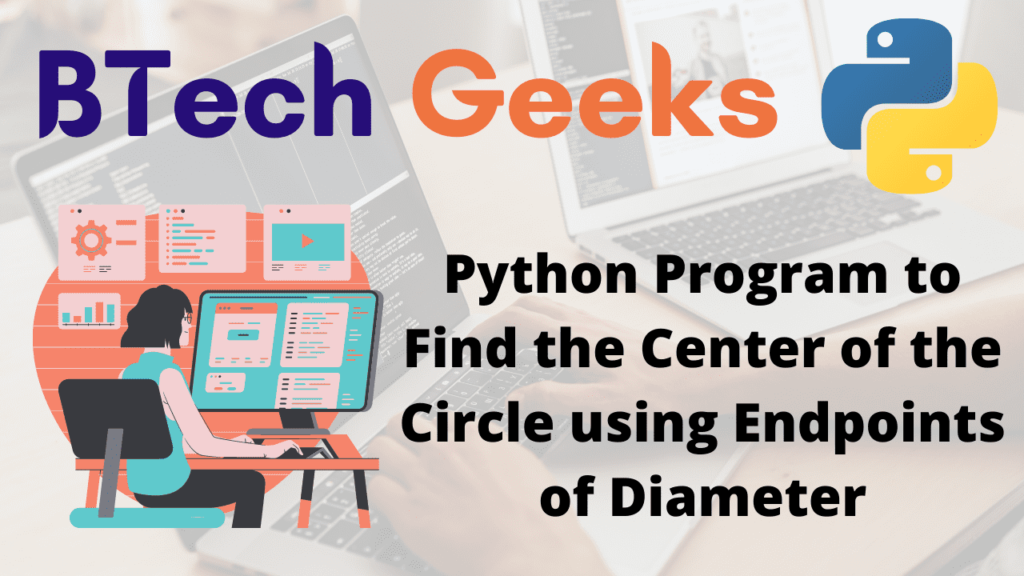Program to Find the Center of the Circle using Endpoints of Diameter