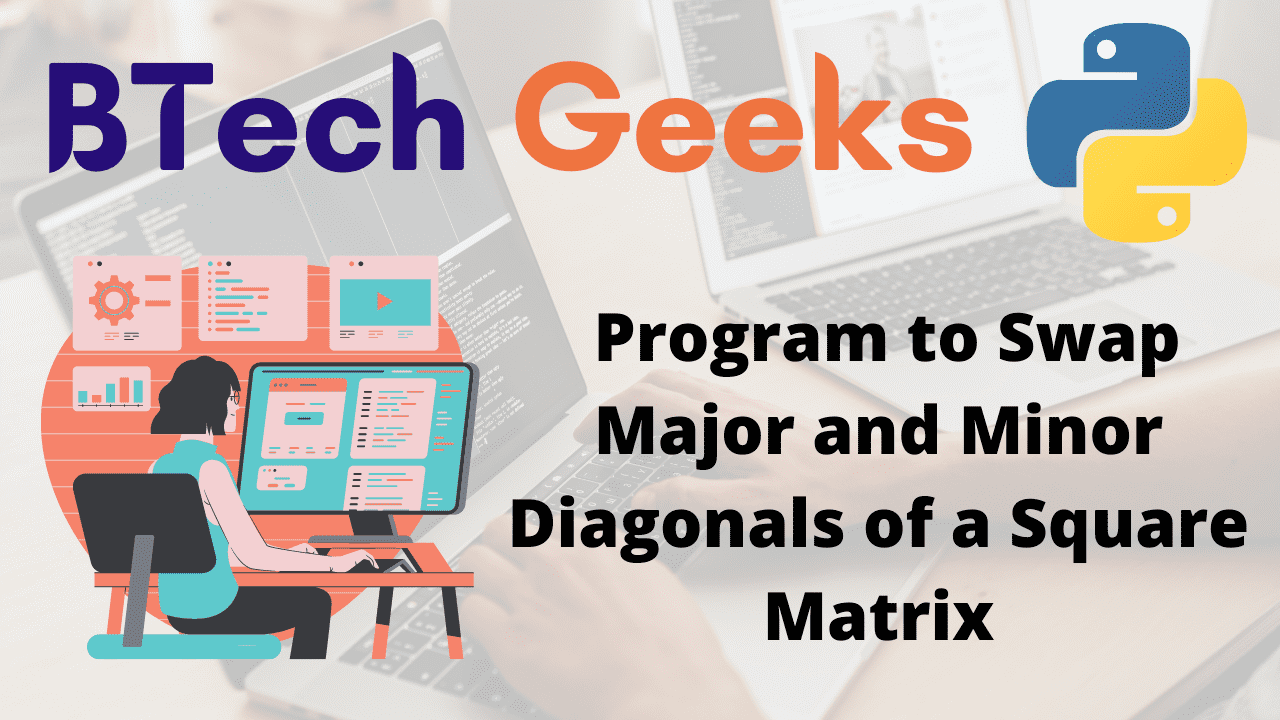 Python Program to Swap Major and Minor Diagonals of a Square Matrix ...