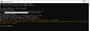 Installation of openpyxl in Windows